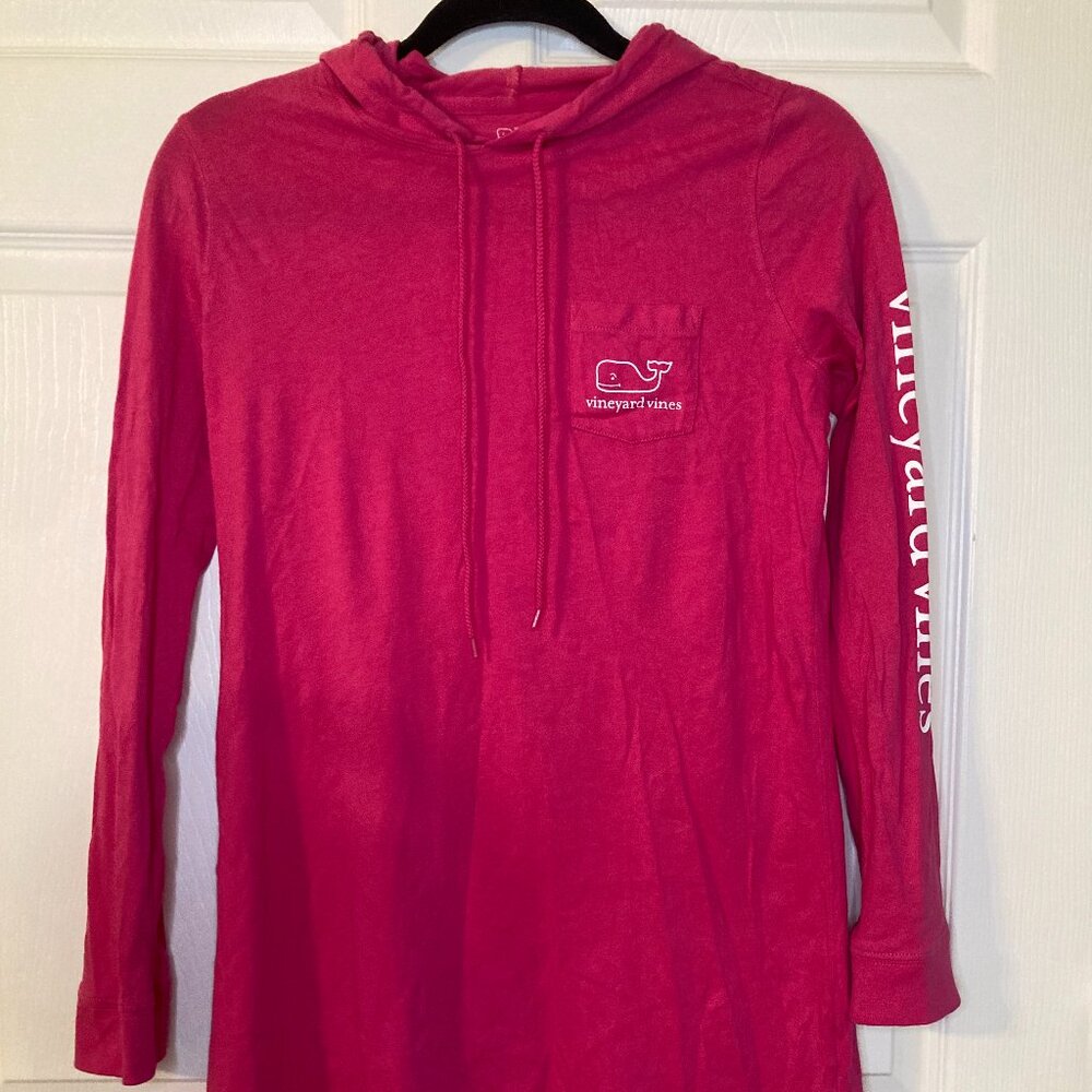 Vineyard Vines Women's Pink Hooded Tunic Dress - 100% Cotton - Size XS